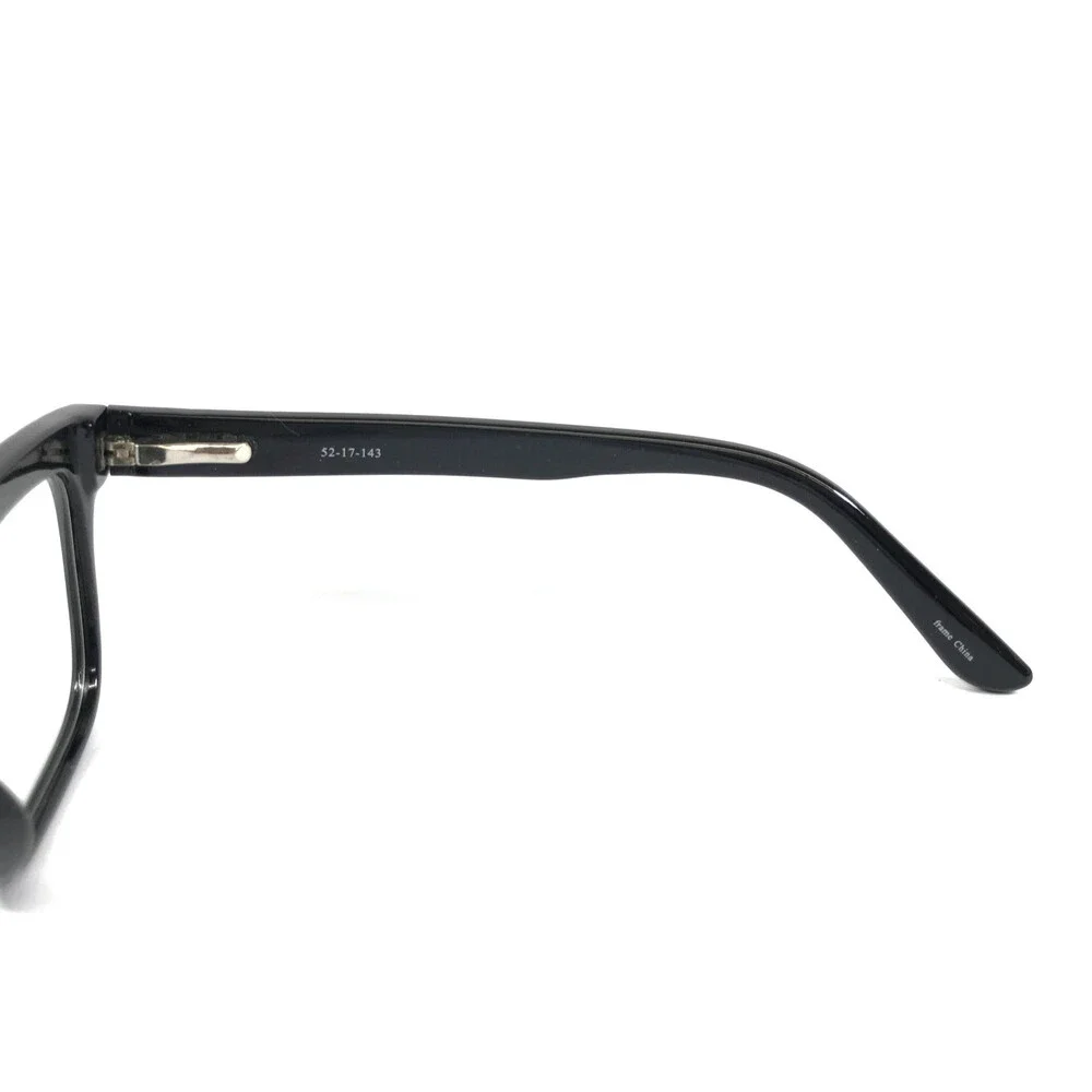 Parade Eyeglasses Frames 1814 BLACK Polished Square Full Rim 52-17-143